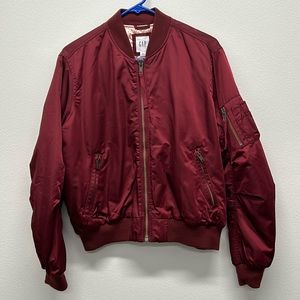 Gap Burgundy Bomber Jacket Sz M